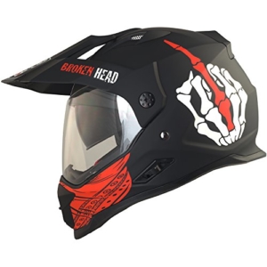 ATO-Moto War Black Crosshelm Mit Visier Für Quad ATV Enduro Motorradhelm ECE 2205 Größe: M 57-58cm