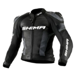 SHIMA STR JACKET BLACK, Lederkombi Motorradbekleidung Zweiteiler Motorradkombi Motorradanzug, Schwarz - 1