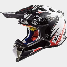 ZDHG Motorradhelm,Motocross Helm,Der Neueste Cross-Helm, ECE-Zertifizierung, Anti-Kollisions-Doppelscheiben-Helm Pull Endurance,Weiß,XL - 1